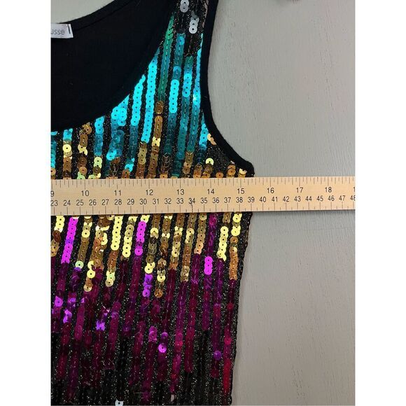 Charlotte Russe Multi-Colored Sequin  Crop Top size Small - Picture 8 of 10